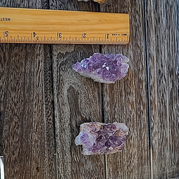 Genuine Raw Amethyst specimens 4 pieces various shapes & sizes home decor - Picture 3 of 3